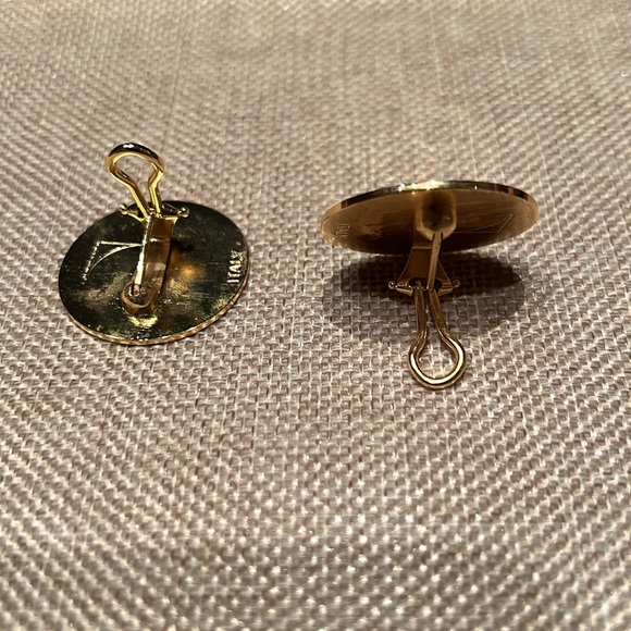 ANGELA CAPUTI black, white, and gold stud earrings - Picture 2 of 2